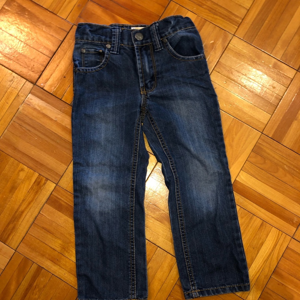 Classic Blue Denim Jeans with Distressed Wash